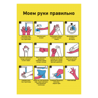 Табличка-памятка «Моем руки правильно», размер 30х40 см, вертикальная