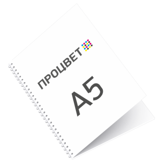 Презентация на пружине А5 (10 листов+обложка+подложка) 