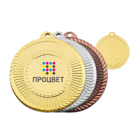 Медаль металлическая с полноцветной печатью диаметром 50 мм