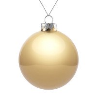 Елочный шар Finery Gloss, 10 см, глянцевый золотистый