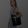 Холщовая сумка «Проливной свет» со светящимся принтом, черная