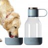 Бутылка для воды с миской для питомца Dog Water Bowl Lite, серо-голубая