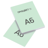 Ризография на цветной бумаге формата А6, двусторонняя печать (1+1)