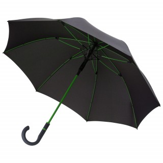 Зонт-трость с цветными спицами Color Style, зеленое яблоко, с серой ручкой