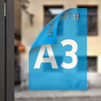 Двухсторонняя наклейка на стекло А3