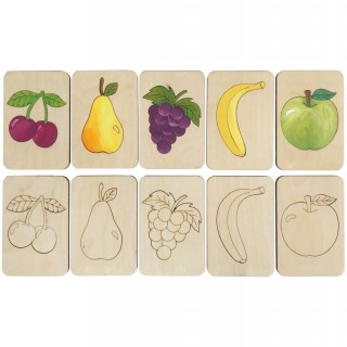 Карточки-раскраски Wood Games, фрукты