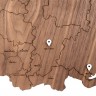 Деревянная карта России с названиями городов, орех