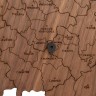 Деревянная карта России с названиями городов, орех