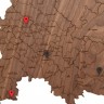 Деревянная карта России с названиями городов, орех