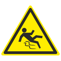 Знак напольный фотолюминесцентный «Осторожно. Скользко»