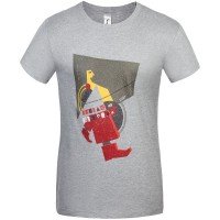 Футболка «На шаг впереди», серый меланж