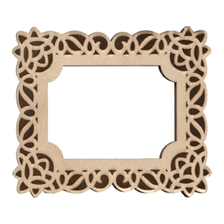 Деревянный магнит Ажурная рамка 73х84 мм