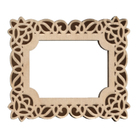 Деревянный магнит Ажурная рамка 73х84 мм